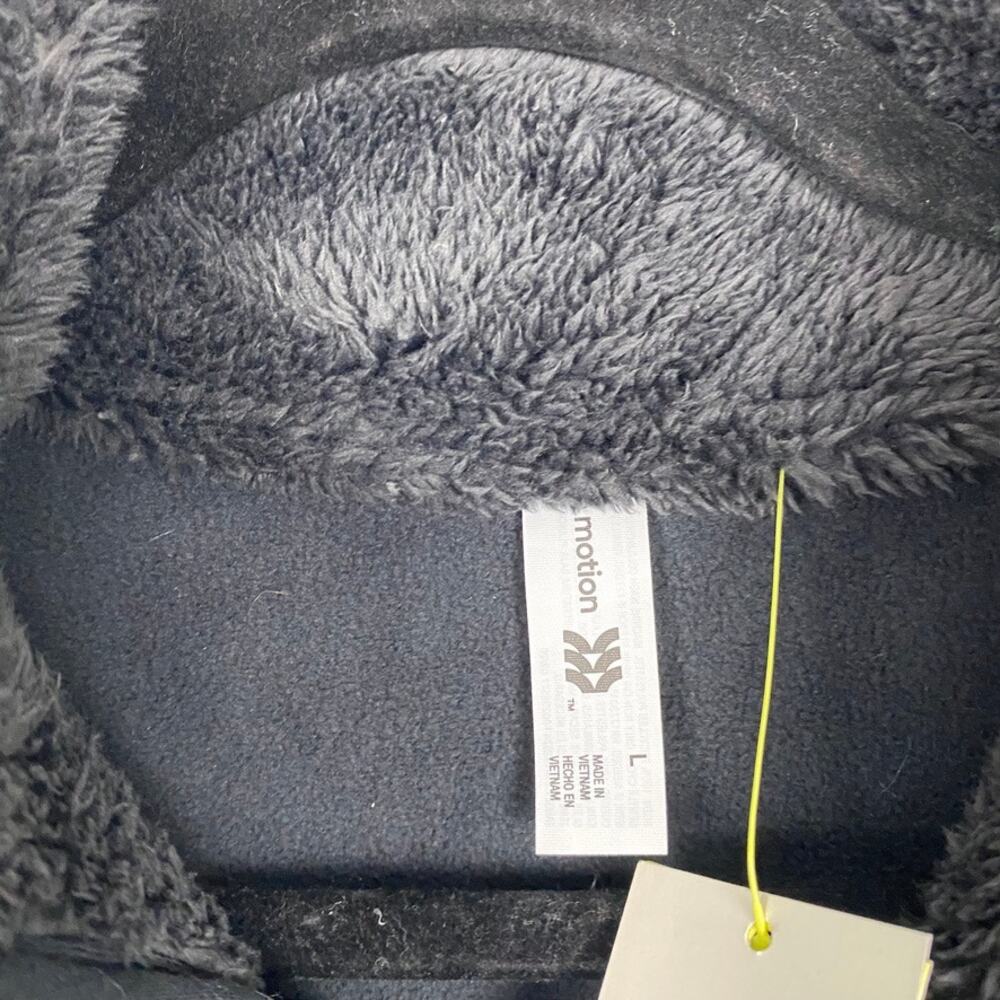 All‎ in Motion Black Brushed Pullover Sweater Henley Snap Neck Size Large - Picture 8 of 11